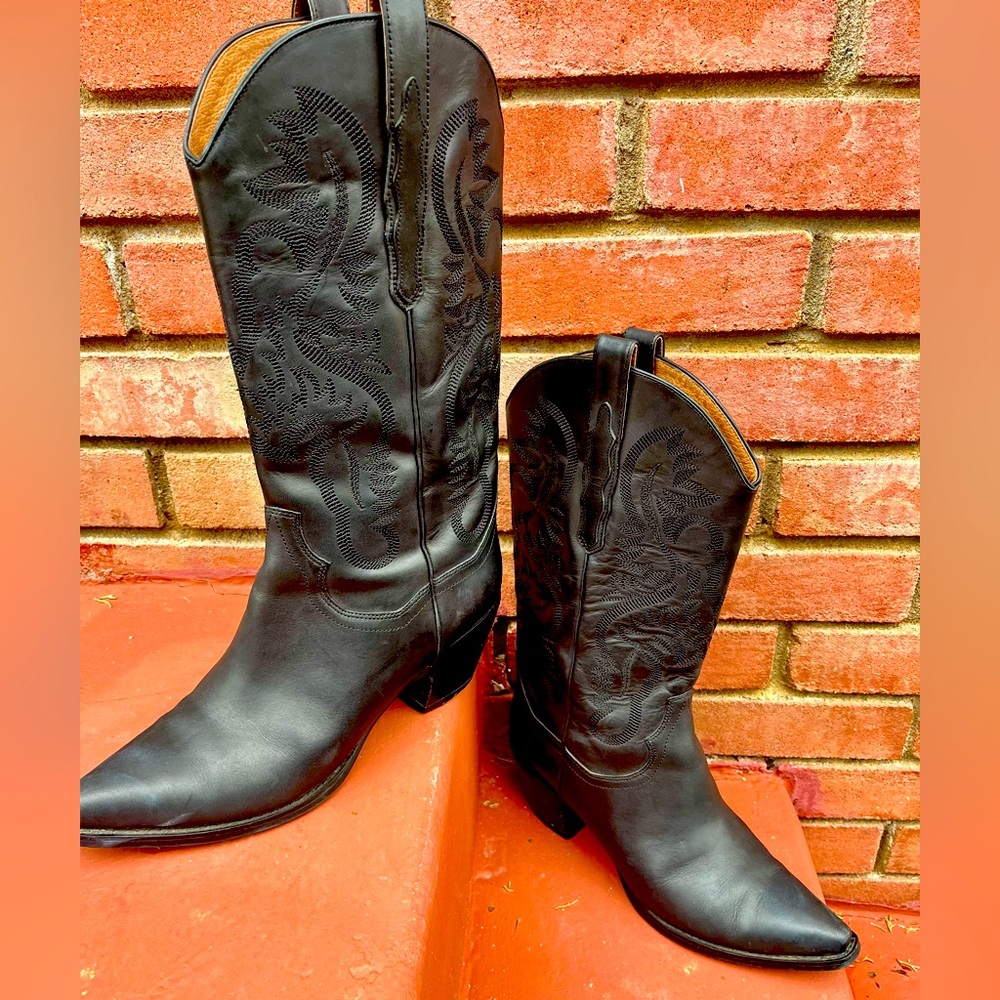 Jeffrey Campbell Black Washed Dagget Boots